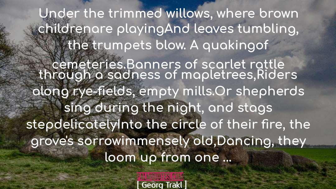 Georg Trakl Quotes: Under the trimmed willows, where