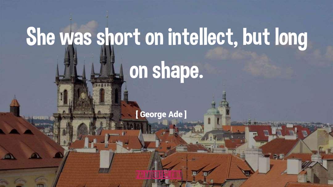 George Ade Quotes: She was short on intellect,