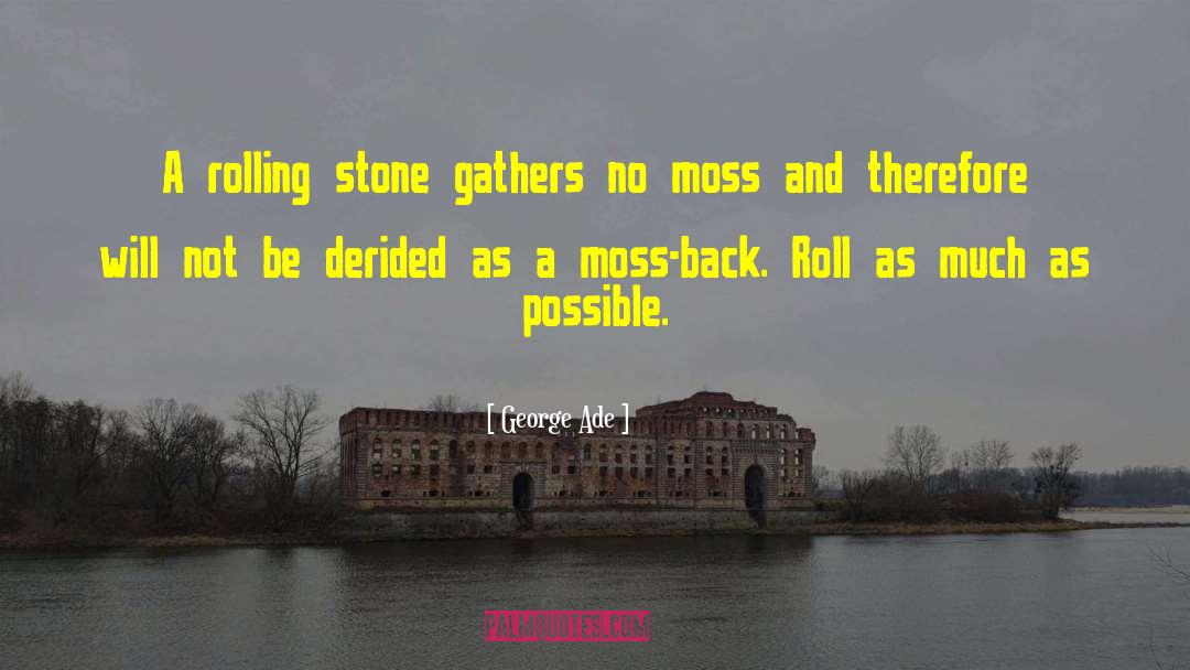 George Ade Quotes: A rolling stone gathers no