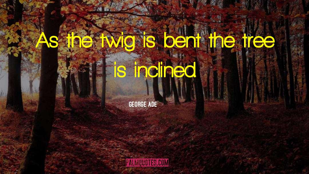 George Ade Quotes: As the twig is bent