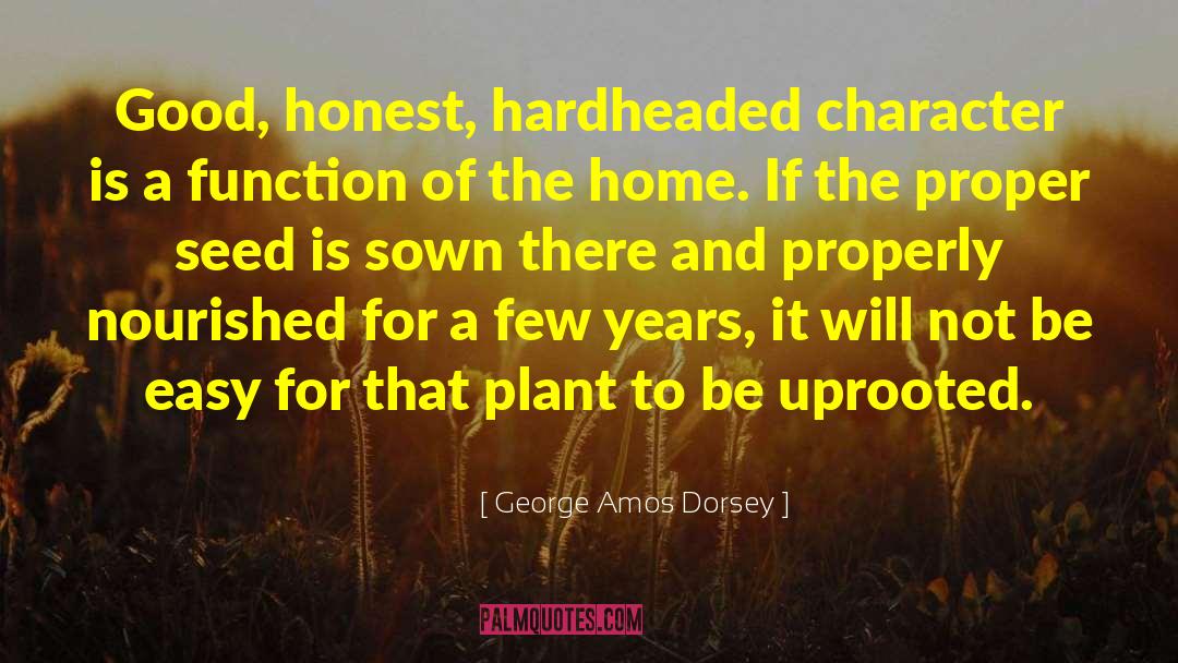 George Amos Dorsey Quotes: Good, honest, hardheaded character is