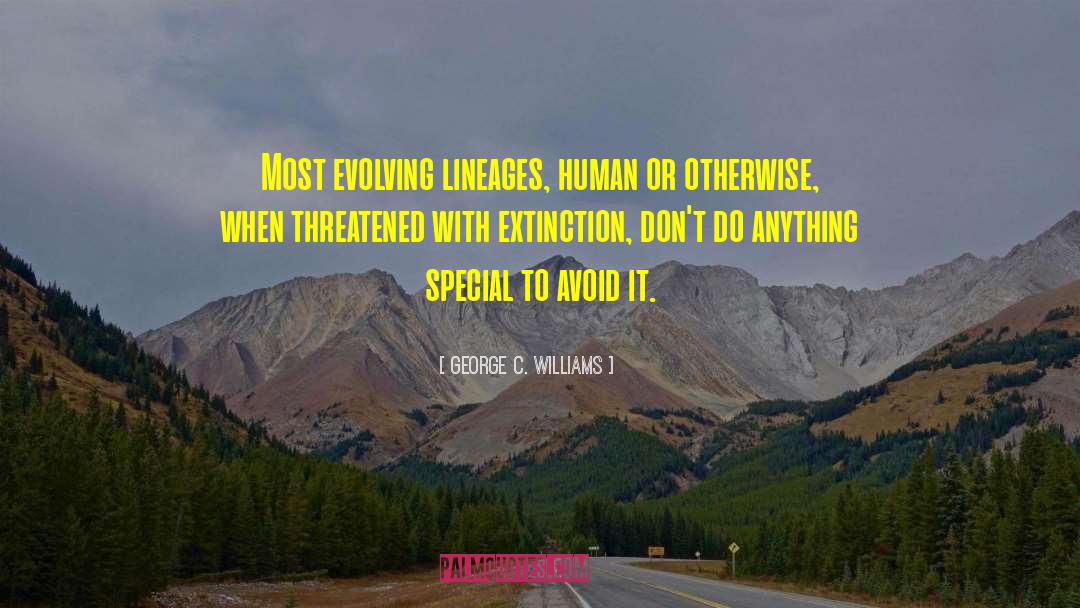 George C. Williams Quotes: Most evolving lineages, human or