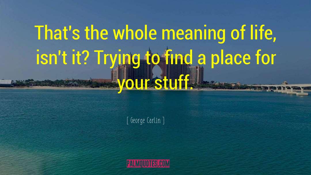 George Carlin Quotes: That's the whole meaning of