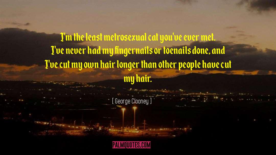 George Clooney Quotes: I'm the least metrosexual cat