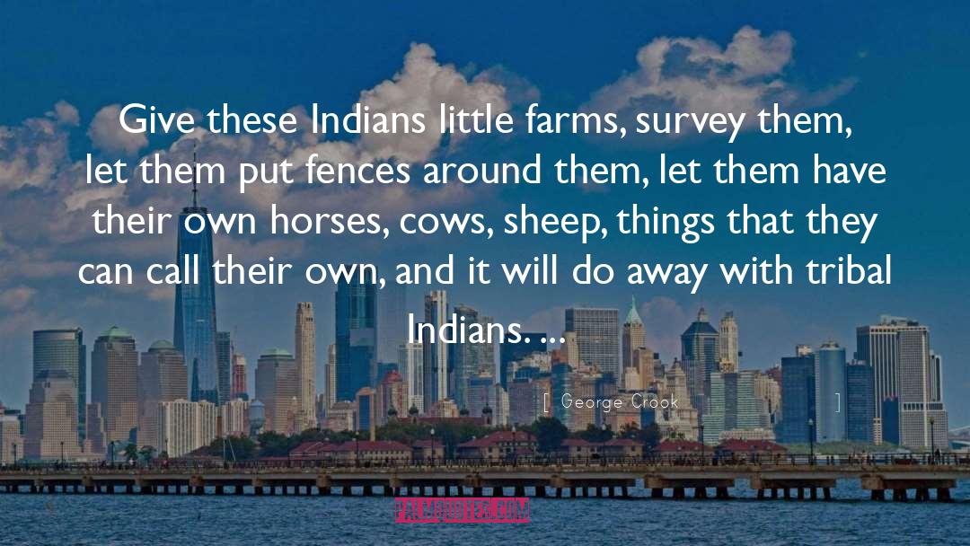 George Crook Quotes: Give these Indians little farms,