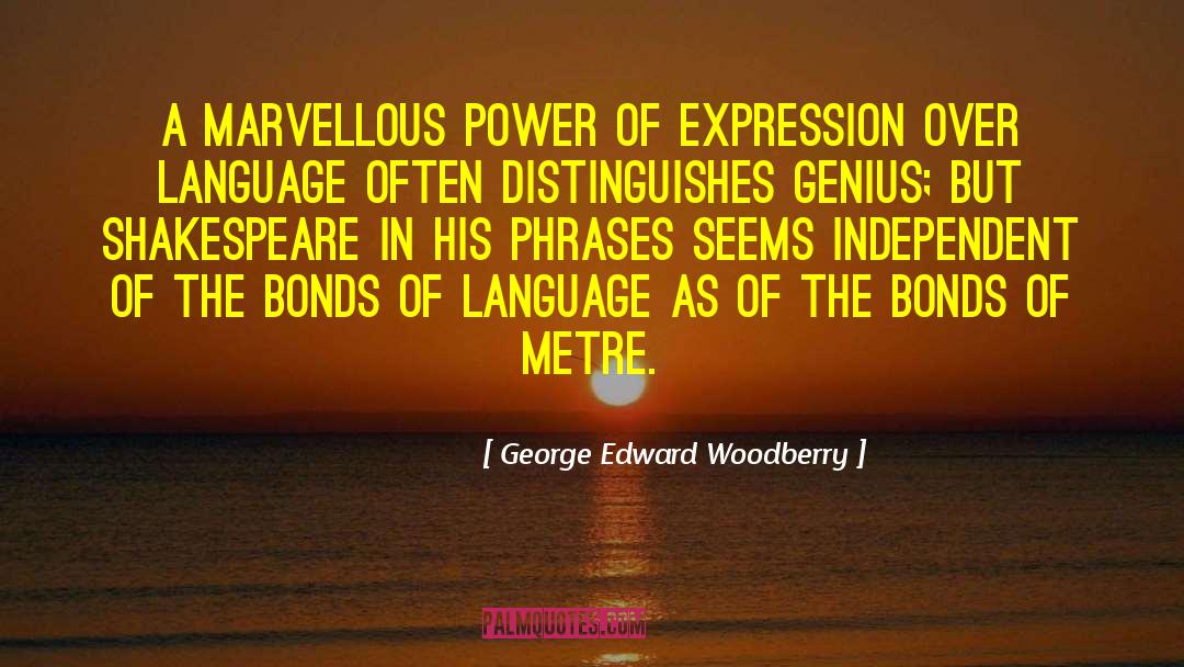 George Edward Woodberry Quotes: A marvellous power of expression