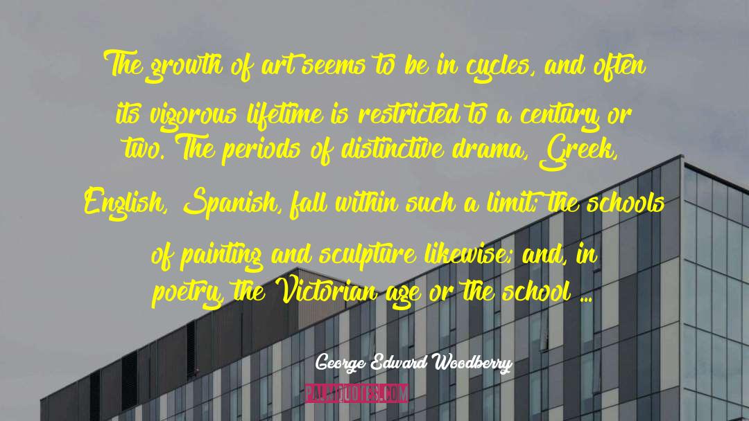 George Edward Woodberry Quotes: The growth of art seems