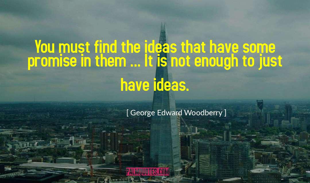 George Edward Woodberry Quotes: You must find the ideas