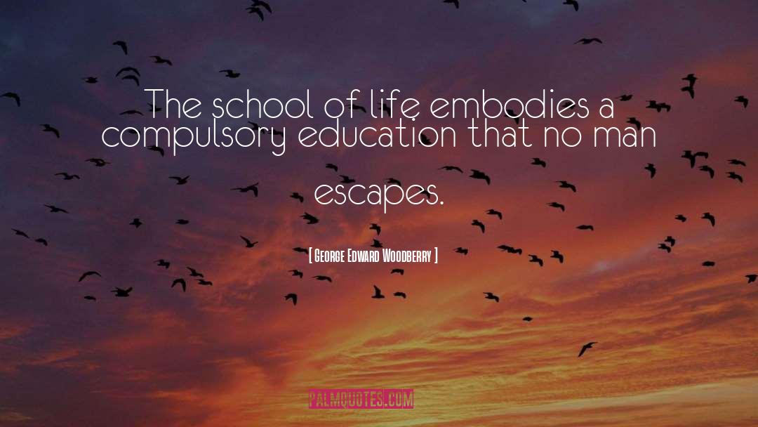 George Edward Woodberry Quotes: The school of life embodies