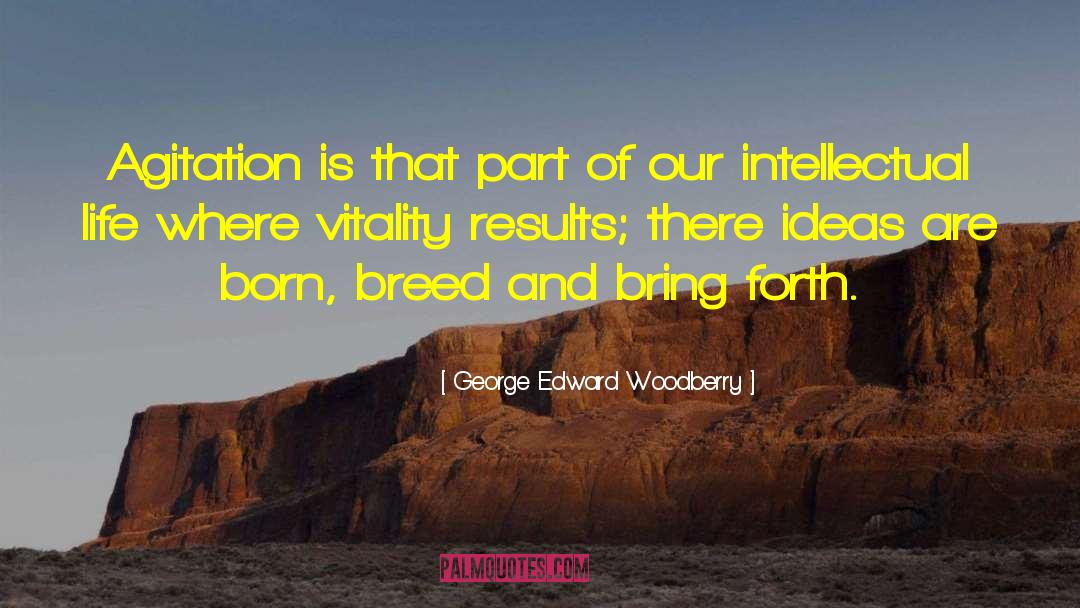 George Edward Woodberry Quotes: Agitation is that part of