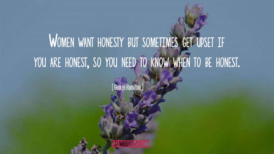 George Hamilton Quotes: Women want honesty but sometimes