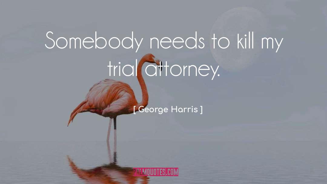 George Harris Quotes: Somebody needs to kill my