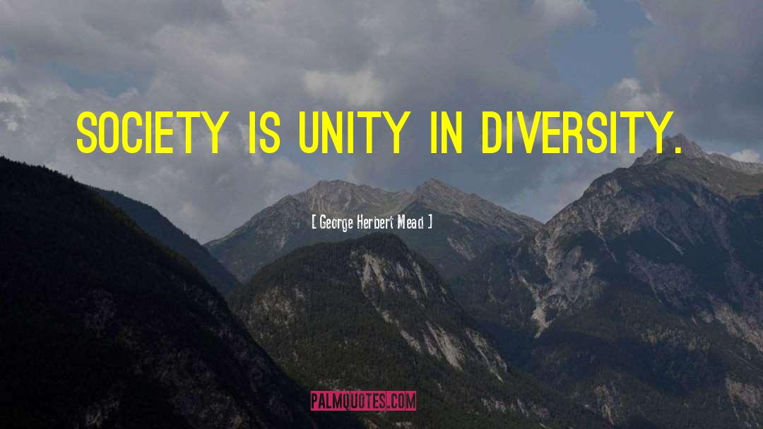 George Herbert Mead Quotes: Society is unity in diversity.