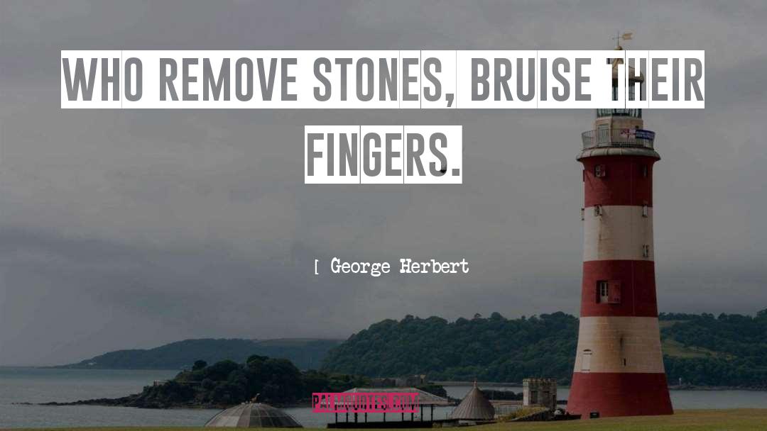 George Herbert Quotes: Who remove stones, bruise their