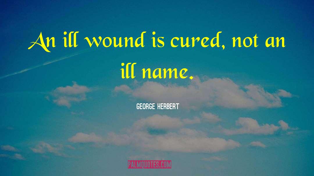 George Herbert Quotes: An ill wound is cured,