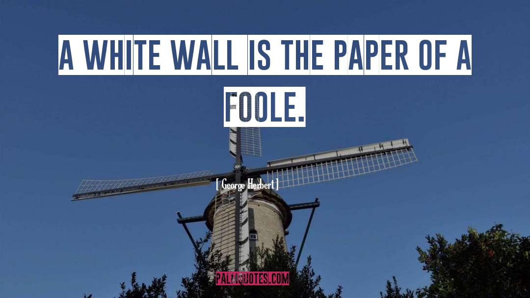 George Herbert Quotes: A white wall is the