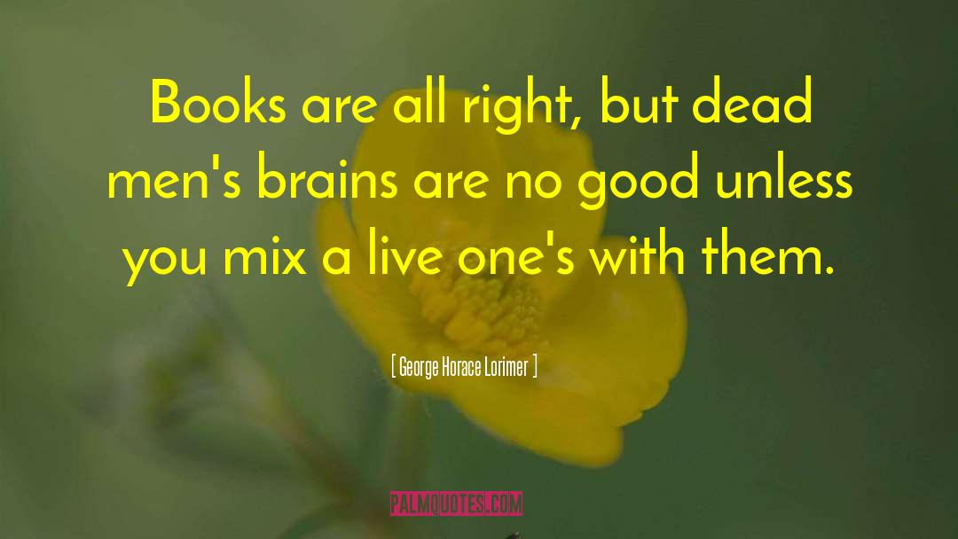 George Horace Lorimer Quotes: Books are all right, but