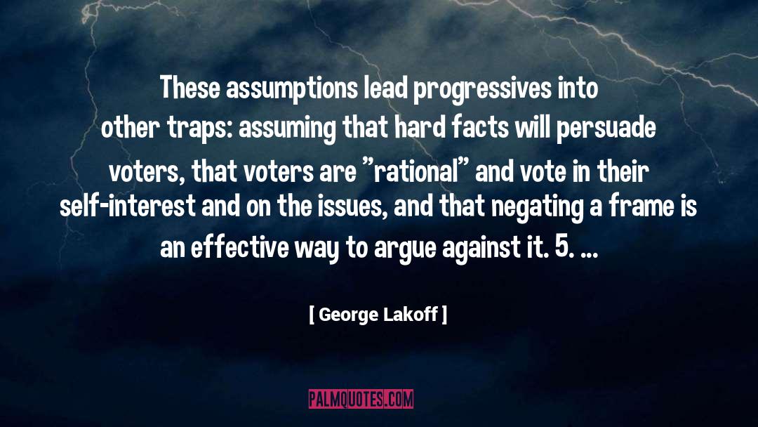 George Lakoff Quotes: These assumptions lead progressives into