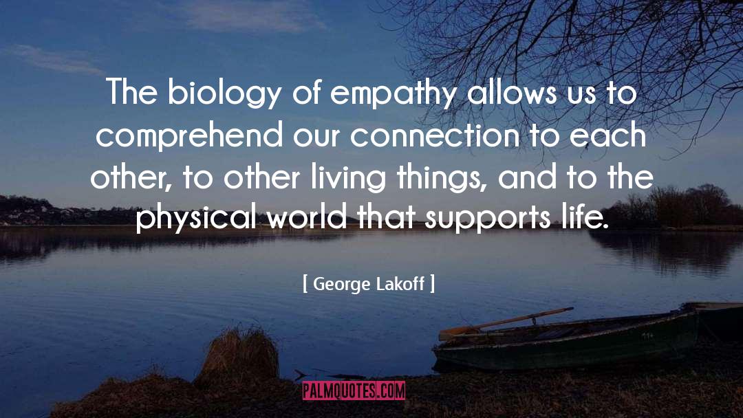 George Lakoff Quotes: The biology of empathy allows