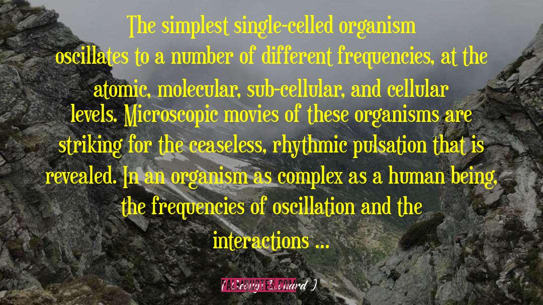 George Leonard Quotes: The simplest single-celled organism oscillates