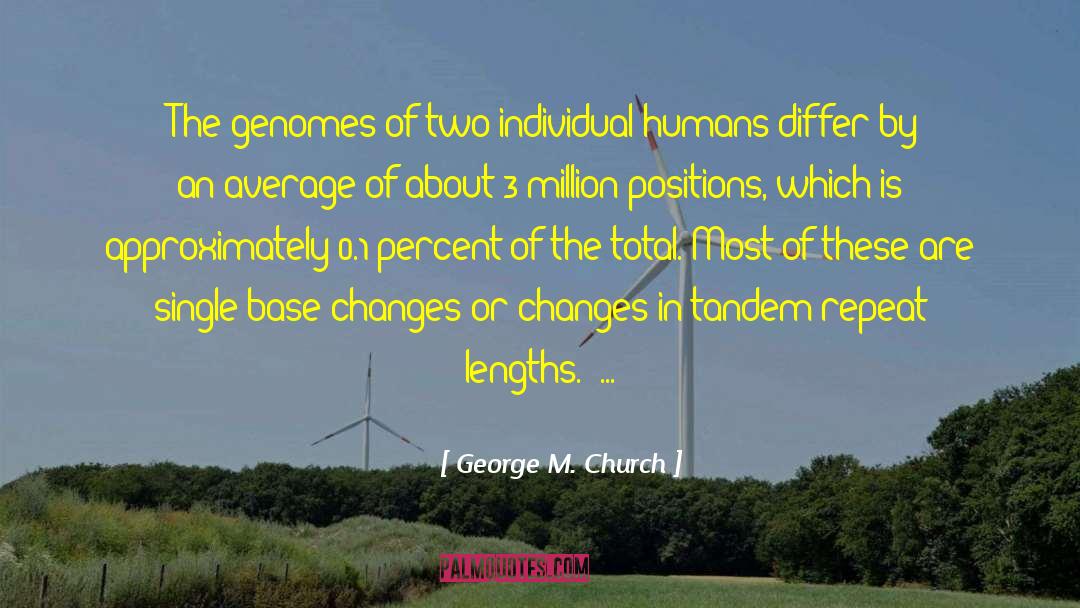 George M. Church Quotes: (The genomes of two individual