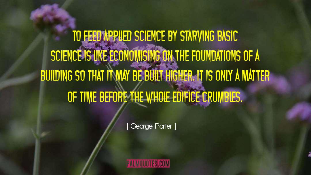 George Porter Quotes: To feed applied science by