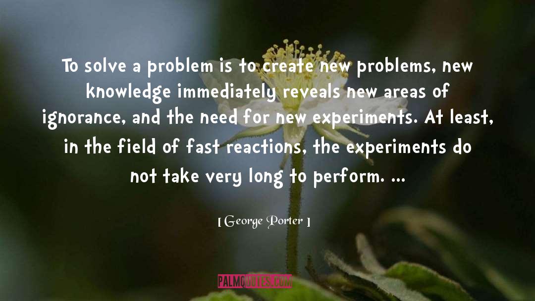 George Porter Quotes: To solve a problem is