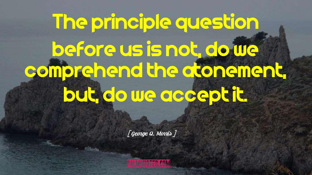 George Q. Morris Quotes: The principle question before us