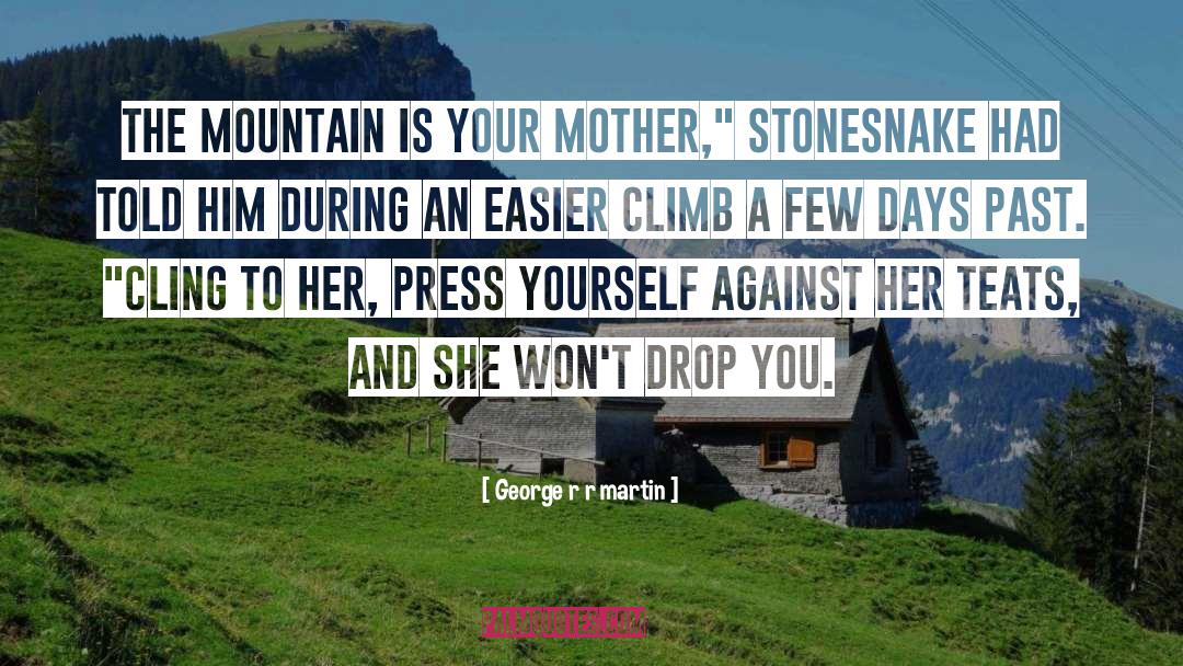 George R R Martin Quotes: The mountain is your mother,