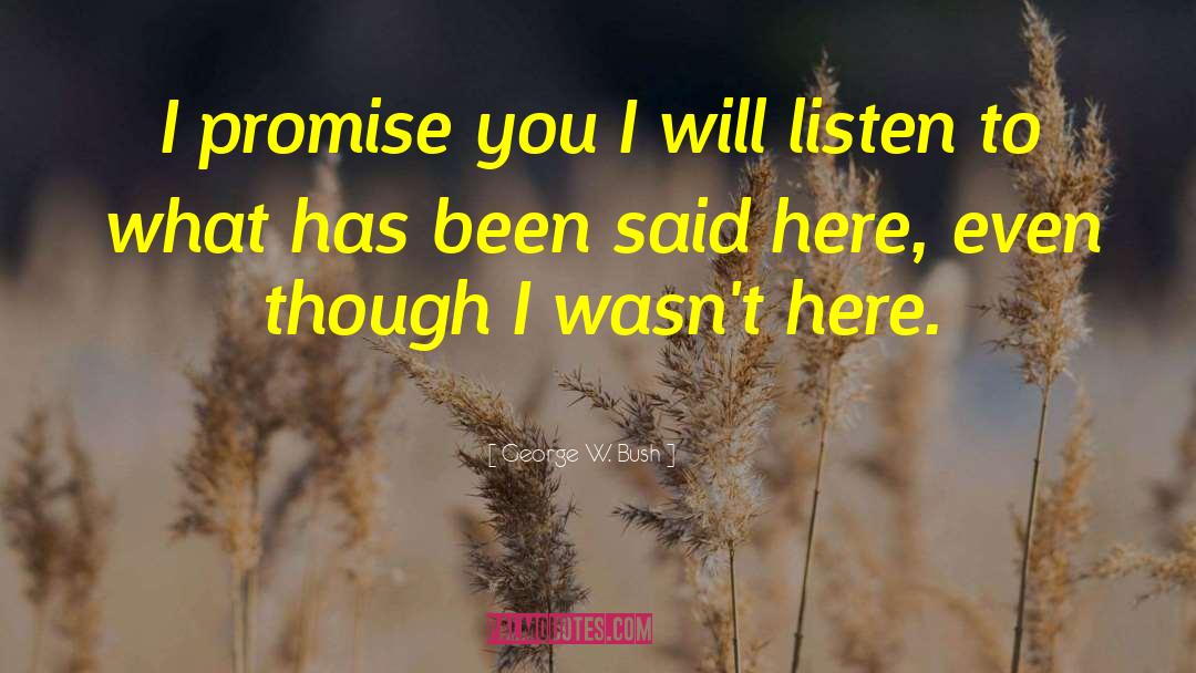 George W. Bush Quotes: I promise you I will