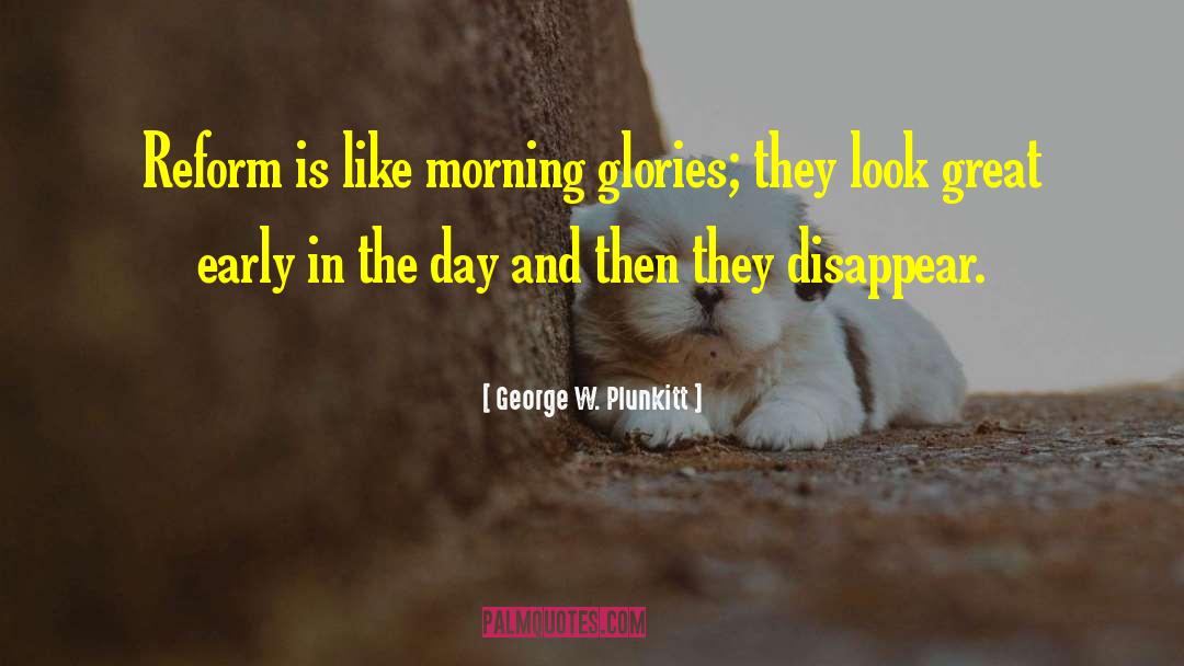 George W. Plunkitt Quotes: Reform is like morning glories;