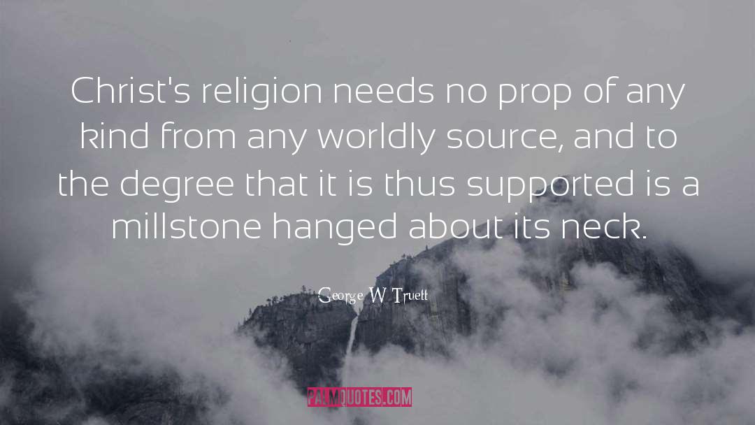 George W Truett Quotes: Christ's religion needs no prop