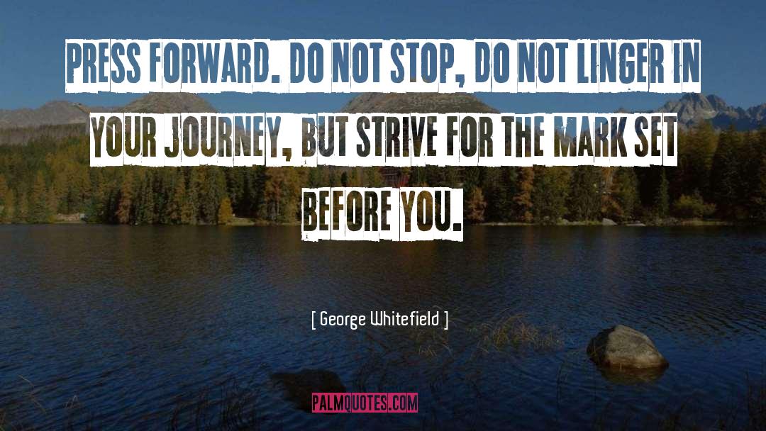George Whitefield Quotes: Press forward. Do not stop,