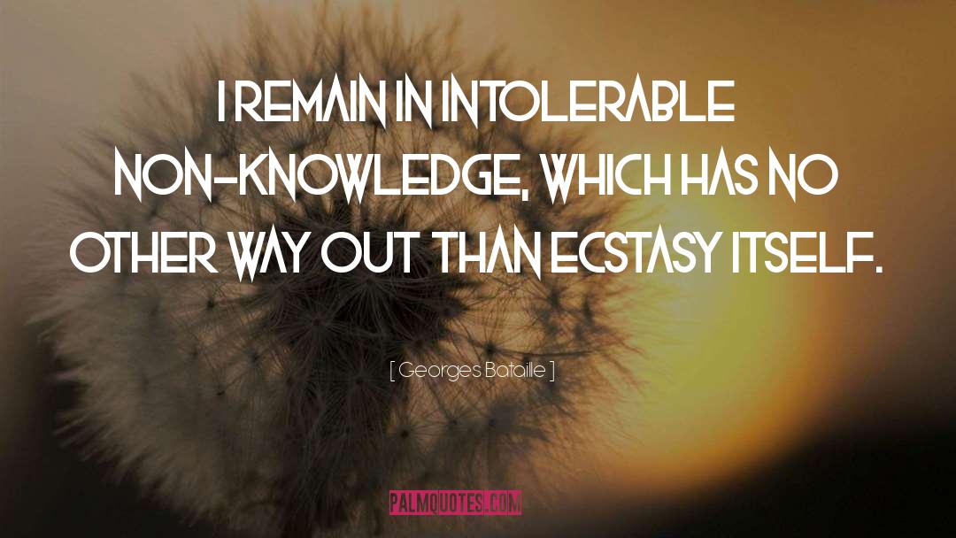 Georges Bataille Quotes: I remain in intolerable non-knowledge,