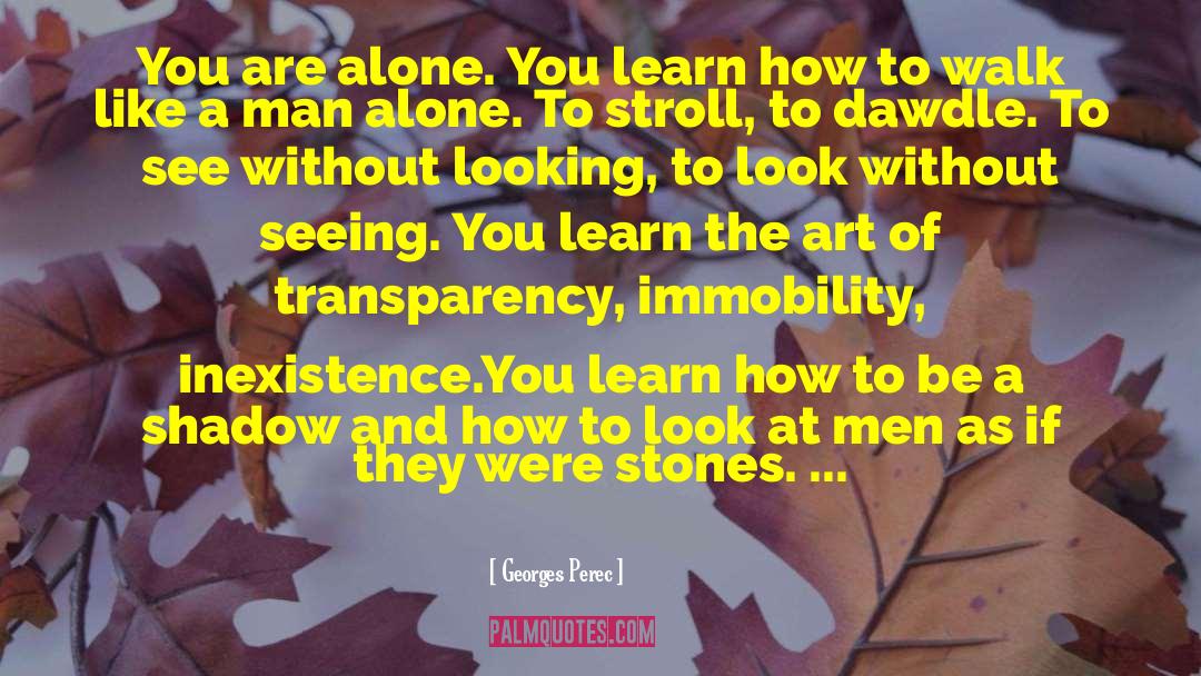 Georges Perec Quotes: You are alone. You learn