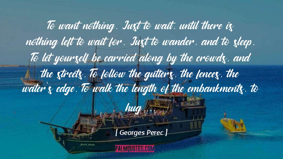 Georges Perec Quotes: To want nothing. Just to