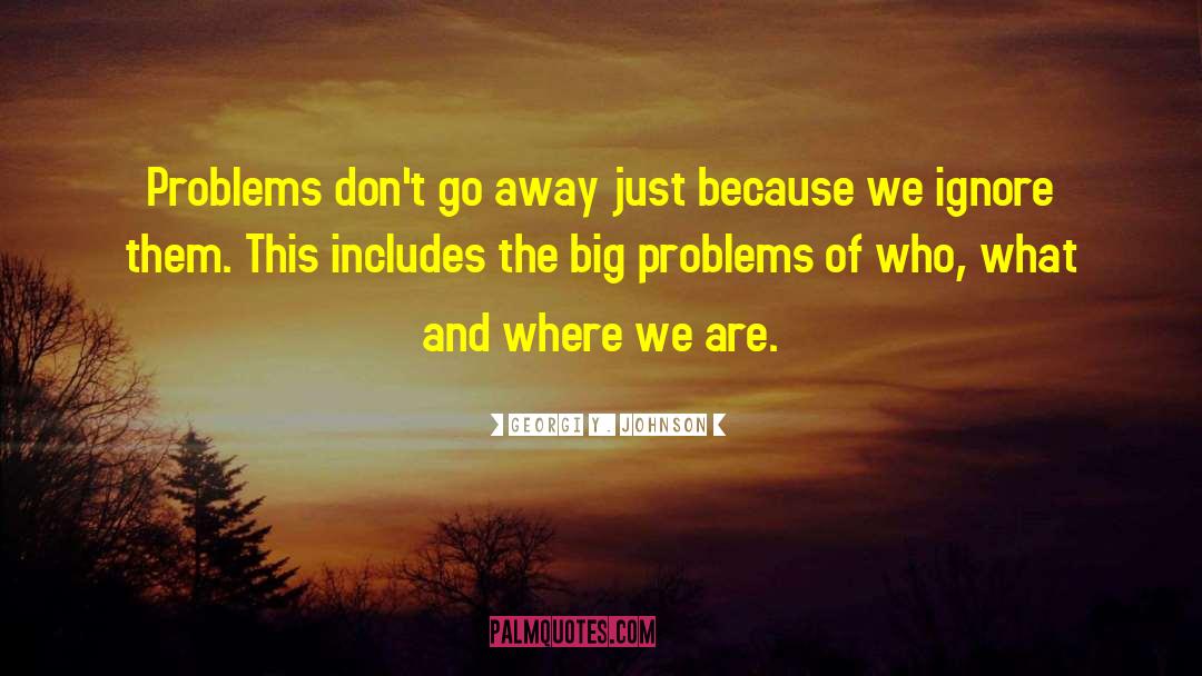 Georgi Y. Johnson Quotes: Problems don't go away just