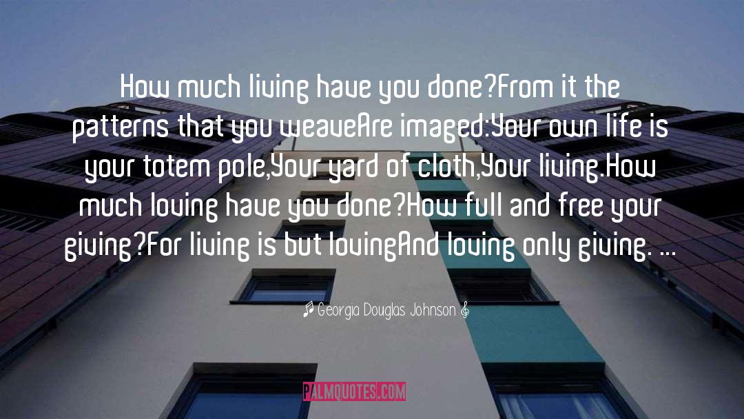 Georgia Douglas Johnson Quotes: How much living have you