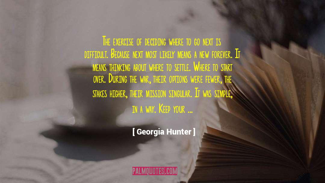 Georgia Hunter Quotes: The exercise of deciding where