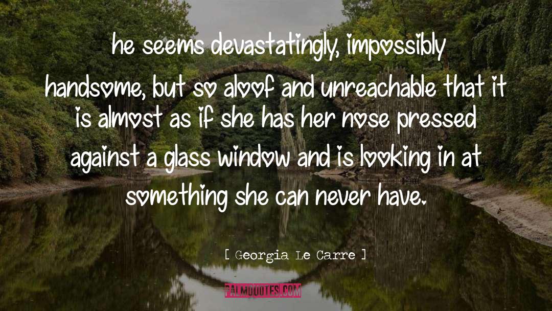 Georgia Le Carre Quotes: …he seems devastatingly, impossibly handsome,
