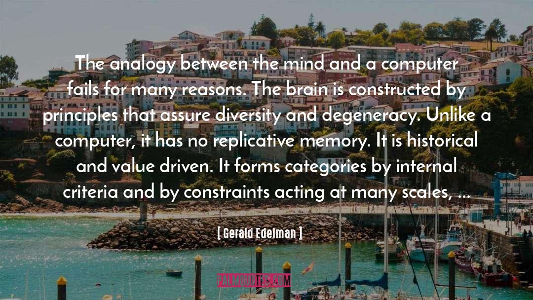 Gerald Edelman Quotes: The analogy between the mind
