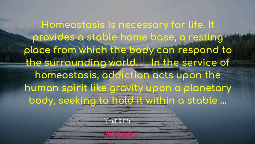 Gerald G. May Quotes: Homeostasis is necessary for life.