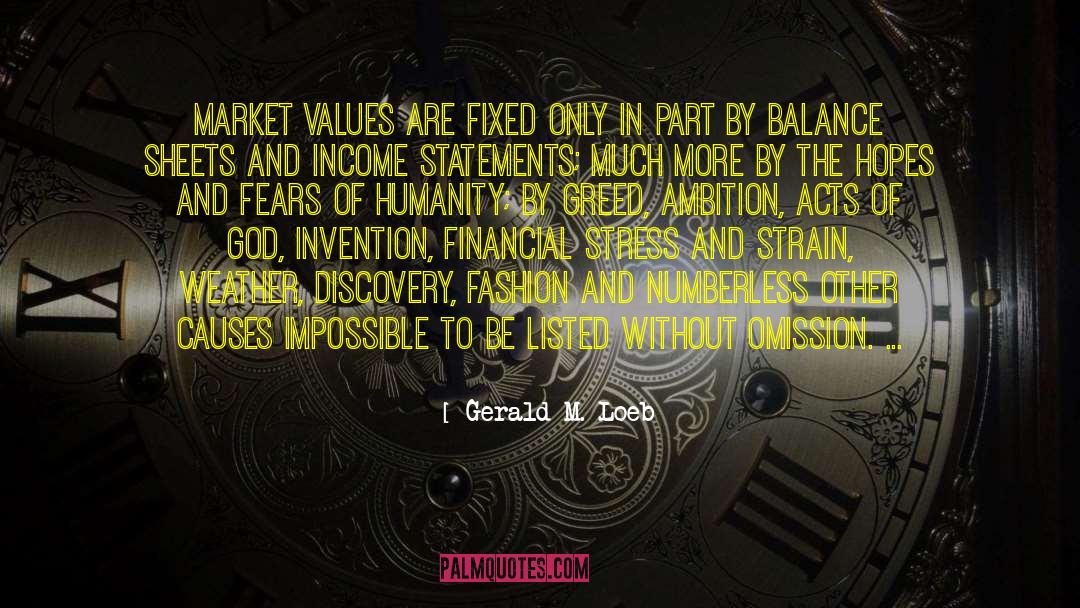 Gerald M. Loeb Quotes: Market values are fixed only
