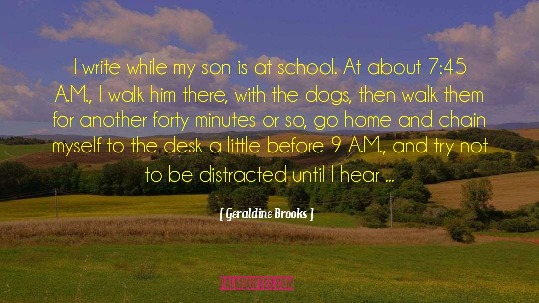 Geraldine Brooks Quotes: I write while my son