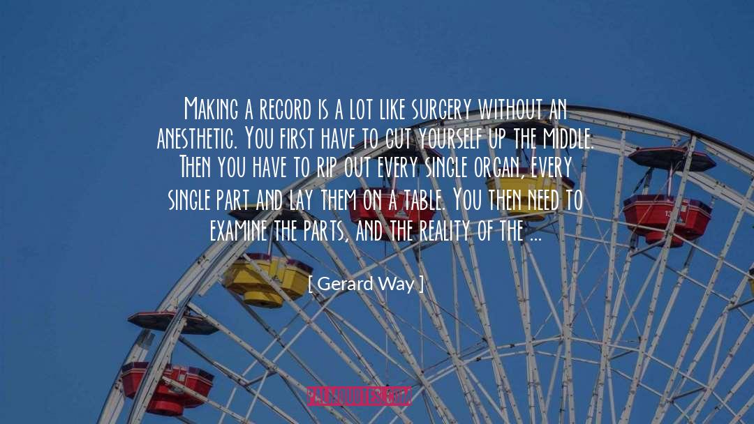 Gerard Way Quotes: Making a record is a