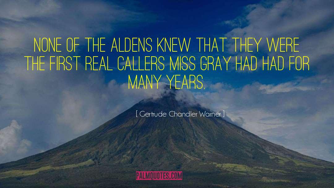 Gertrude Chandler Warner Quotes: None of the Aldens knew