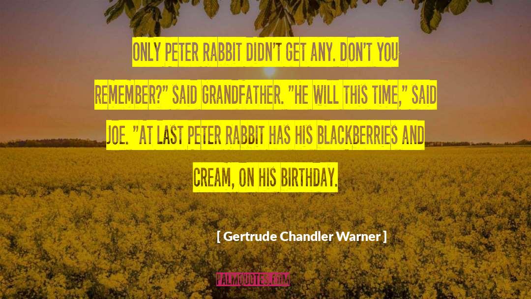 Gertrude Chandler Warner Quotes: Only Peter Rabbit didn't get