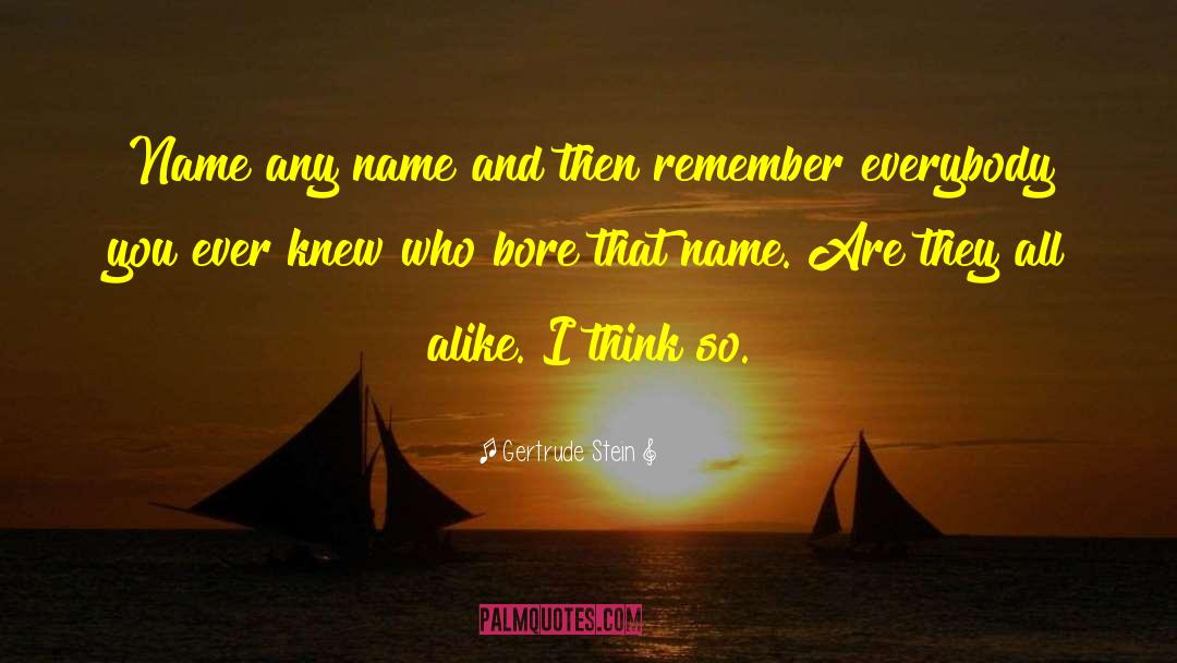 Gertrude Stein Quotes: Name any name and then