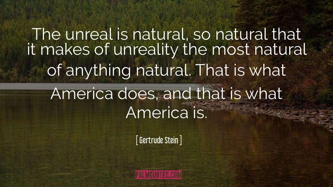 Gertrude Stein Quotes: The unreal is natural, so