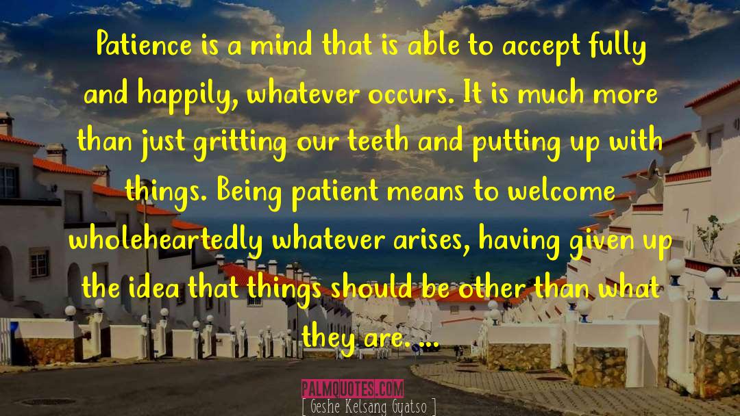 Geshe Kelsang Gyatso Quotes: Patience is a mind that